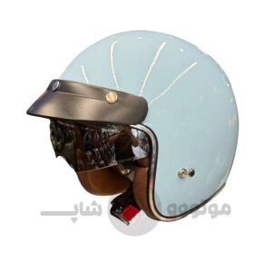 کلاه کاسکت بدون فک وسپایی برند راپیدو آسمانی براق