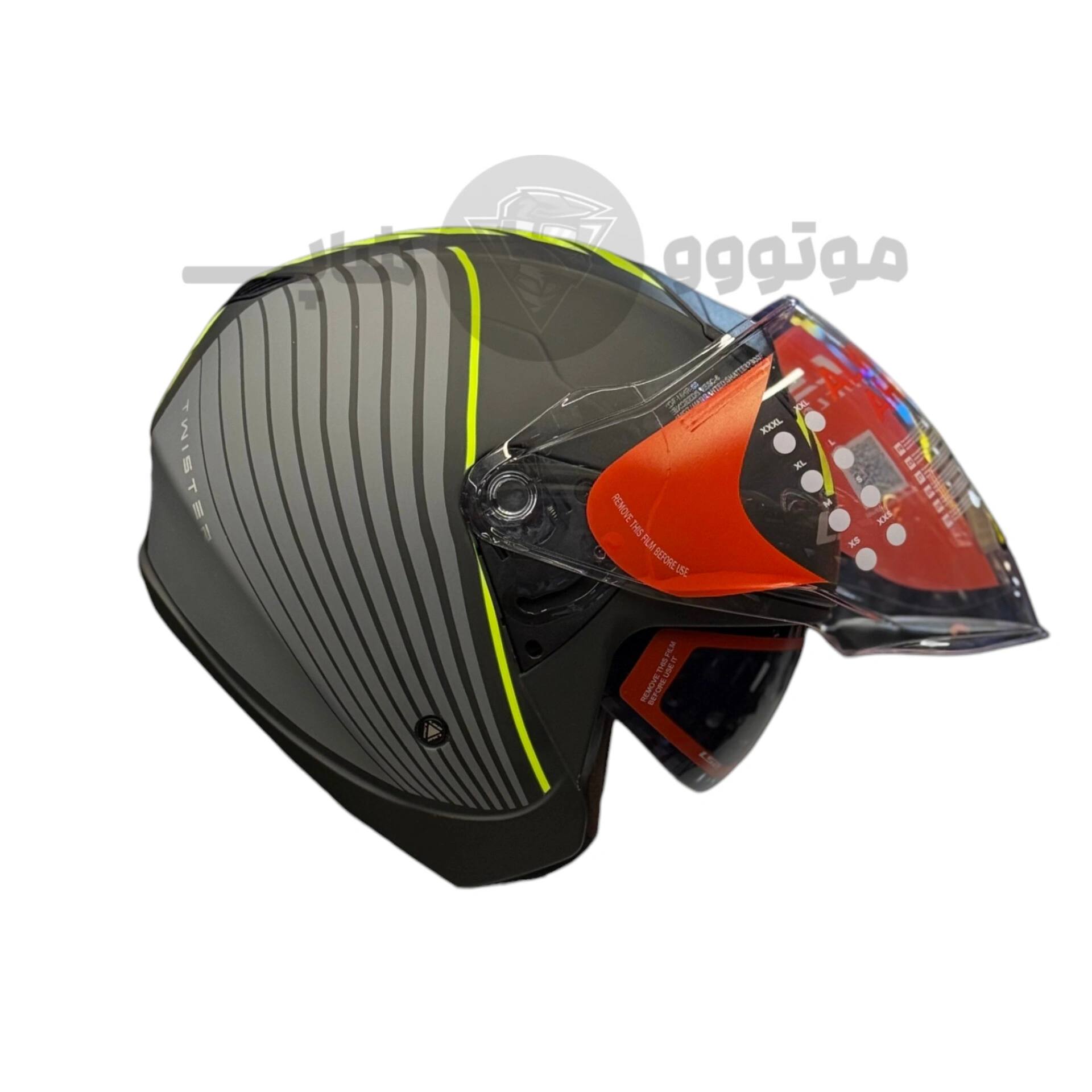 helmet-without-jaws-ls2-twister-yellow-gray-line 1 کلاه کاسکت بدون فک برند ls2 مدل twister yellow gray line
