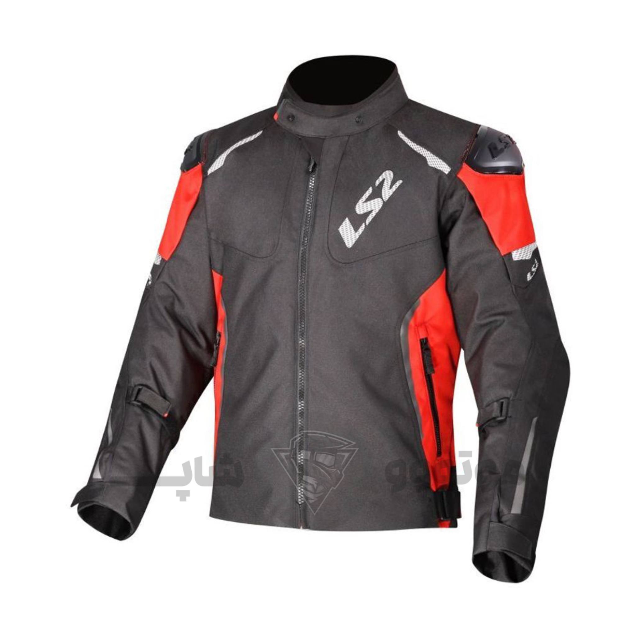jacket-motorcycle-ls2-black-red کاپشن موتورسواری برند LS2 مشکی قرمز