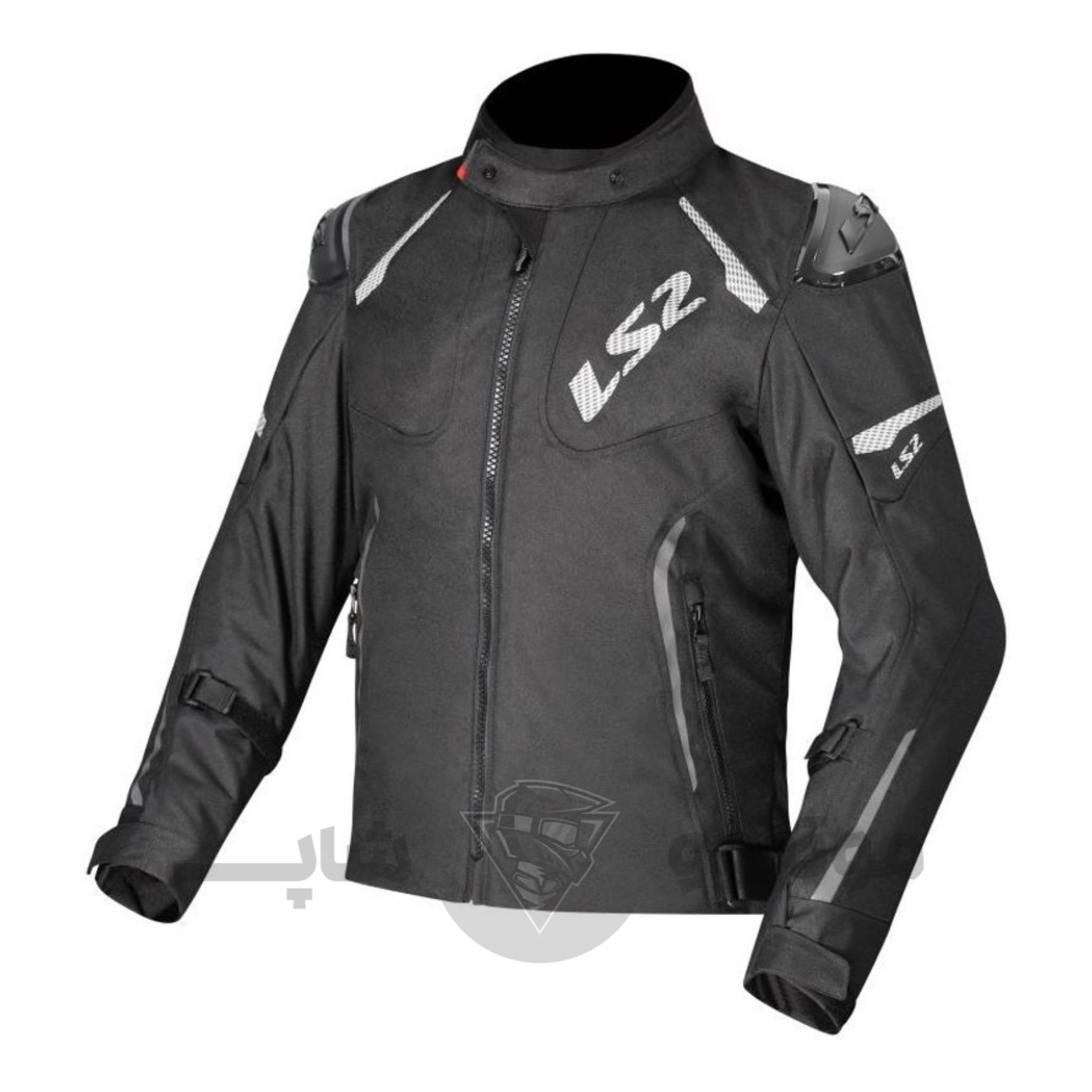 jacket-motorcycle-ls2-black-white کاپشن موتورسواری برند LS2 مشکی سفید